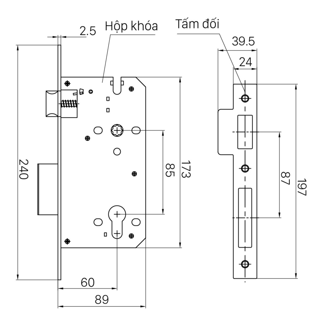 Thông số kỹ thuật của ruột khóa việt tiệp 04289